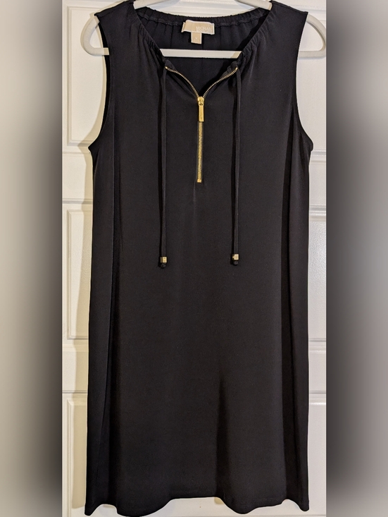 Michael Kors Dresses & Skirts - Michael Kors Black Sleeveless A-Line Dress with Gold Zip